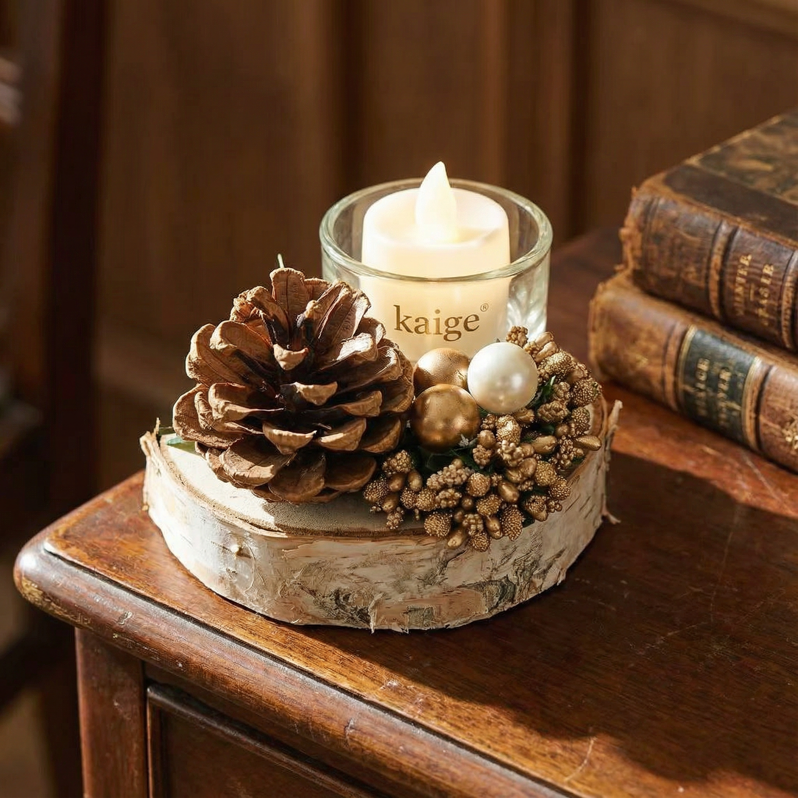 Kaige Minimalist Handmade Christmas Tree Tealight Holder | Unique Seasonal Centerpiece